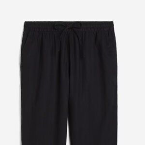 H & M Linen Blend Trousers, NWT, Size M, Black